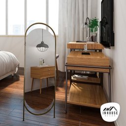 Espelho Decorativo de Chão Glam Gg 2 Pés 153x53cm Oblongo In House - 3