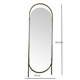 Espelho Decorativo de Chão Glam Gg 2 Pés 153x53cm Oblongo In House - 4