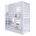 Ver imagem 2 de Treliche Casinha Reta com 02 Janelas e Cortina Madeira Maciça Branco Housin
