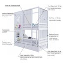 Ver imagem 3 de Treliche Casinha Reta com 02 Janelas e Cortina Madeira Maciça Branco Housin