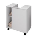 Ver imagem 1 de Gabinete para Banheiro 55cm 1 Porta com Rodízios Pequin Branco - Bechara