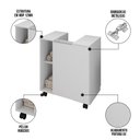 Ver imagem 5 de Gabinete para Banheiro 55cm 1 Porta com Rodízios Pequin Branco - Bechara