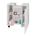 Ver imagem 4 de Gabinete para Banheiro 55cm 1 Porta com Rodízios Pequin Branco - Bechara
