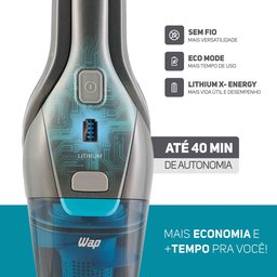 Aspirador de Pó 2 em 1 Wap Eco Rápido sem Fio Portátil Bateria com 2 Velocidades 83 Dba - 5