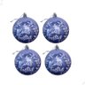 Kit 4 Bolas de Natal Azul Boas Festas Enfeite Natalino Pendurar na Árvore - 1