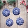 Kit 4 Bolas de Natal Azul Boas Festas Enfeite Natalino Pendurar na Árvore - 5