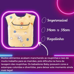 Babador Regatinha Blw Proteção Dupla Impermeável Bebê Coelho - 9