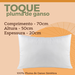2 Dois Travesseiro Toque Pena de Ganso 50x70 Firme Nao Deforma Macio Antialergico - 3