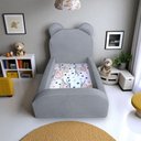 Ver imagem 1 de Cama Montessoriana Infantil Soft Segura e Confortável para Quarto de Criança - Cinza