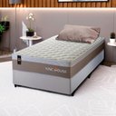 Ver imagem 1 de Conjunto Cama Box c/ Molas Ensacadas Sheffield Bege Solteiro 96x203x65