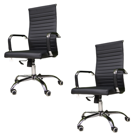 Kit 2 Cadeira Escritório Presidente Executiva Esteirinha Office Elegance Milano