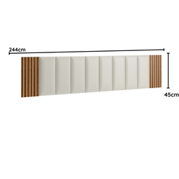 Cabeceira de Cama King 10 Módulos Estofados Suede Verde Menta e 4 Módulos Ripados Mdf - 5