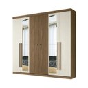 Ver imagem 3 de Guarda Roupa Casal Ripado 6 Portas 4 Gavetas Antony com Espelhos