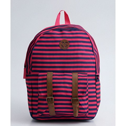 Mochila Juvenil Clio Listras com Detalhe em Fivela:vermelho/único/feminino/acessórios