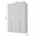 Ver imagem 4 de Guarda Roupa Infantil 4 Portas 2 Gavetas MDF Sky Yescasa Branco/Olmo Italiano