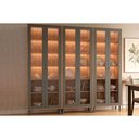 Ver imagem 1 de Cristaleira Brilhante LED Reflecta 6 Portas 5 Prateleiras MDF com Iluminação Titânio MGM 210cm