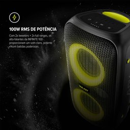 Caixa de Som Bluetooth Waaw Infinite 100 Tws 100w Rms 4 Alto Falantes Ipx4 - 2
