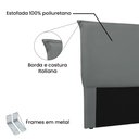 Ver imagem 3 de Cabeceira Solteiro 90cm Luna Veludo Cinza - Lucadi Home