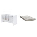 Ver imagem 3 de Berço Cama Multifuncional com Colchão Solteiro 78cm x 188cm 1 Colchão para Berço 70cm x 130cm Branco