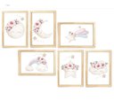 Ver imagem 1 de Kit Quadro Arco Iris Flores Lua Decorativo Quarto Criança Enxoval Bebê