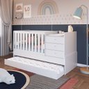 Ver imagem 1 de Berço Cama Multifuncional com Auxiliar 2 Colchões Branco