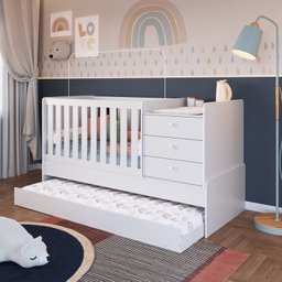 Berço Cama Multifuncional com Auxiliar 2 Colchões - 2