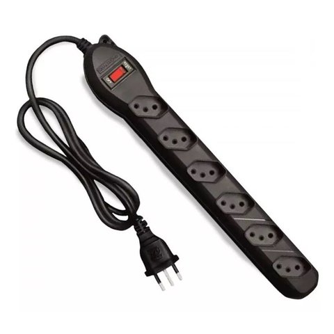 Filtro de Linha 6 Tomadas Preto Qfl6 Qualitronix