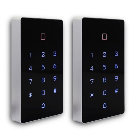 Kit 2 Teclado de Acesso Touch Controle Rfid Digital Leitor Cartão