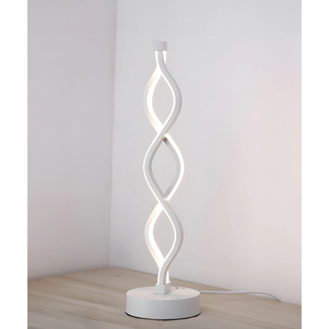 Abajur Moderna de Led Genoma Dna Branco para Sala de Estar, Quartos, Cabeceira de Cama, Escritório