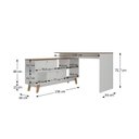 Ver imagem 6 de Kit 2 Peças com Escrivaninha em L Retrô 136x120cm e Estante 120cm para Livros 4 Prateleiras