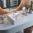 Ver imagem 1 de Cuba de Sobrepor Quadrada para Banheiro e Lavabo C007 Placa&Ponto Branco