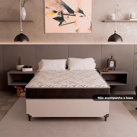 Colchão Viúva e-Shop Casa D33 One Face - Branco/Preto - 17x128x188cm - e-Shop Casa