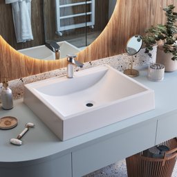 Cuba de Sobrepor Retangular Para Banheiro e Lavabo C011 Placa&Ponto - 1