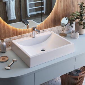 Cuba de Sobrepor Retangular Para Banheiro e Lavabo C011 Placa&Ponto