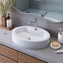 Ver imagem 1 de Cuba de Sobrepor Oval Para Banheiro e Lavabo C003 Placa&Ponto