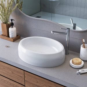 Cuba de Sobrepor Oval Para Banheiro e Lavabo C004 Placa&Ponto