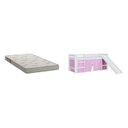 Ver imagem 3 de Cama Elevada com Escorregador e Cortina 1 Colchão Branco/Rosa