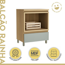 Ver imagem 5 de Balcão para Forno e Micro-Ondas Rainha 100% MDF Marrom/Verde - Nesher