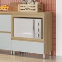 Ver imagem 2 de Balcão Modular para Forno e Microondas Nesher Rainha Mdf 1 Gaveta Marrom Verde