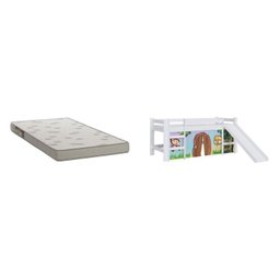 Cama Elevada com Escorregador e Cortina Zoo 1 Colchão - 4