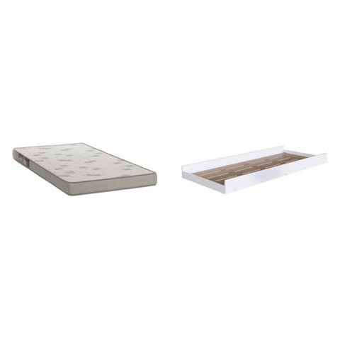 Cama Auxiliar para Beliche 1 Colchão Branco