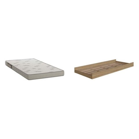 Cama Auxiliar para Beliche 1 Colchão Marrom/Aveiro Oak