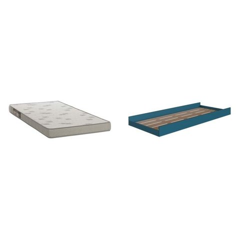 Cama Auxiliar para Beliche 1 Colchão Azul/Secreto