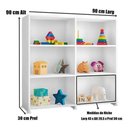 Ver imagem 2 de Estante Livreiro para Quarto e Escritório 6 Nichos Marrocos - Branco