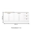 Ver imagem 4 de Cozinha Compacta Americana 4 Portas 3 Gavetas 100% Mdf Branco - Henn