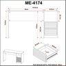 Kit 2 Peças com Escrivaninha com Ripado 2 Gavetas 1 Nicho com Cadeira para Escritório Diretor Tela Mesh - 12