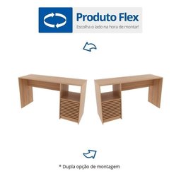 Kit 2 Peças com Escrivaninha com Ripado 2 Gavetas 1 Nicho com Cadeira para Escritório Diretor Tela Mesh - 10