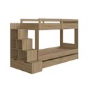 Ver imagem 4 de Beliche Infantil com Escada Nichos 2 Gavetões 2 Colchões Marrom/Aveiro Oak