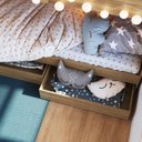 Ver imagem 5 de Beliche Infantil com Escada Nichos 2 Gavetões 2 Colchões Marrom/Aveiro Oak