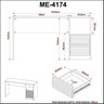 Kit 2 Peças com Escrivaninha com Ripado 2 Gavetas 1 Nicho com Cadeira para Escritório Diretor Tela Mesh - 10